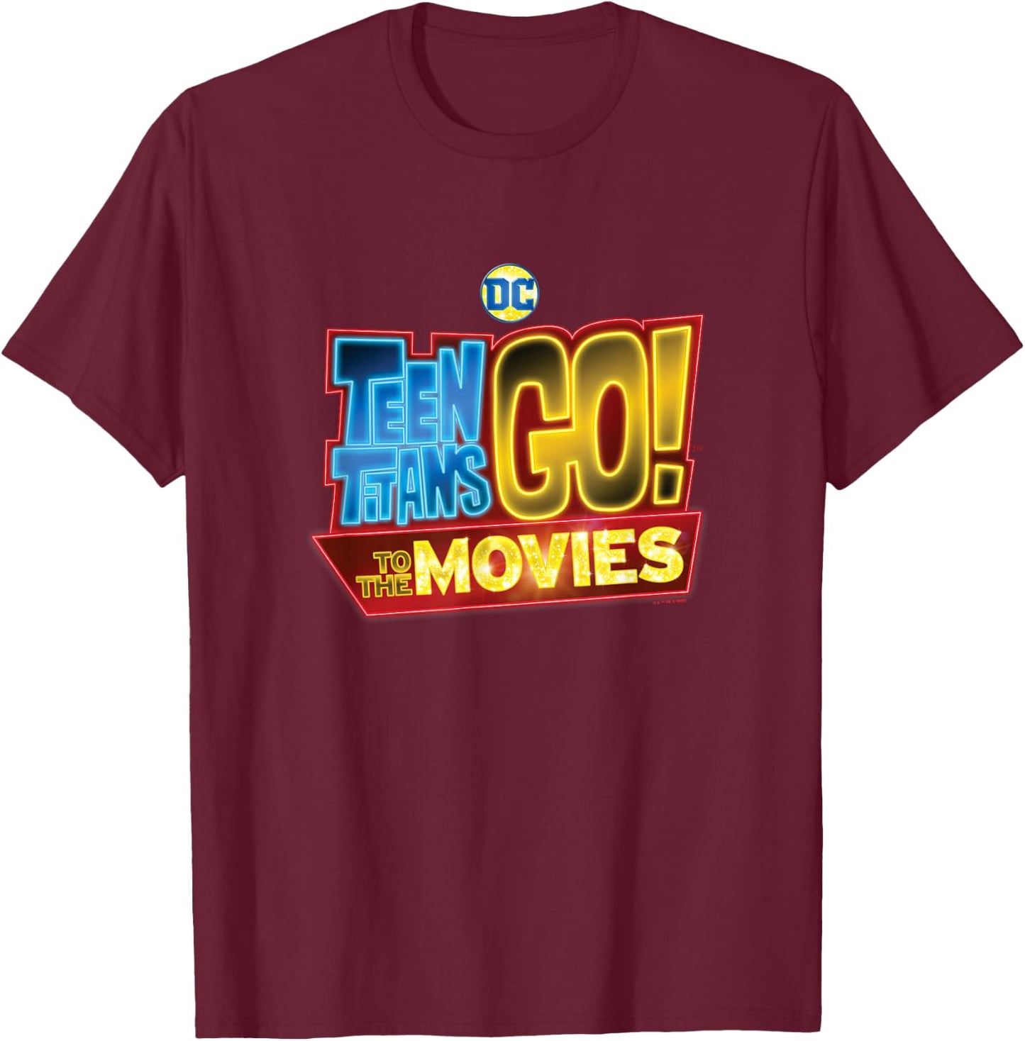 Teen Titans Go! To The Movies Cinema Sign Vintage Logo T-Shirt - T-Shirt | Maroon