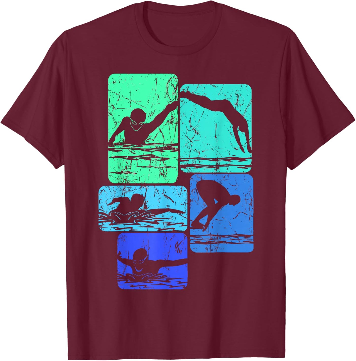 Swimming Swimmers T-Shirt - T-Shirt | Maroon