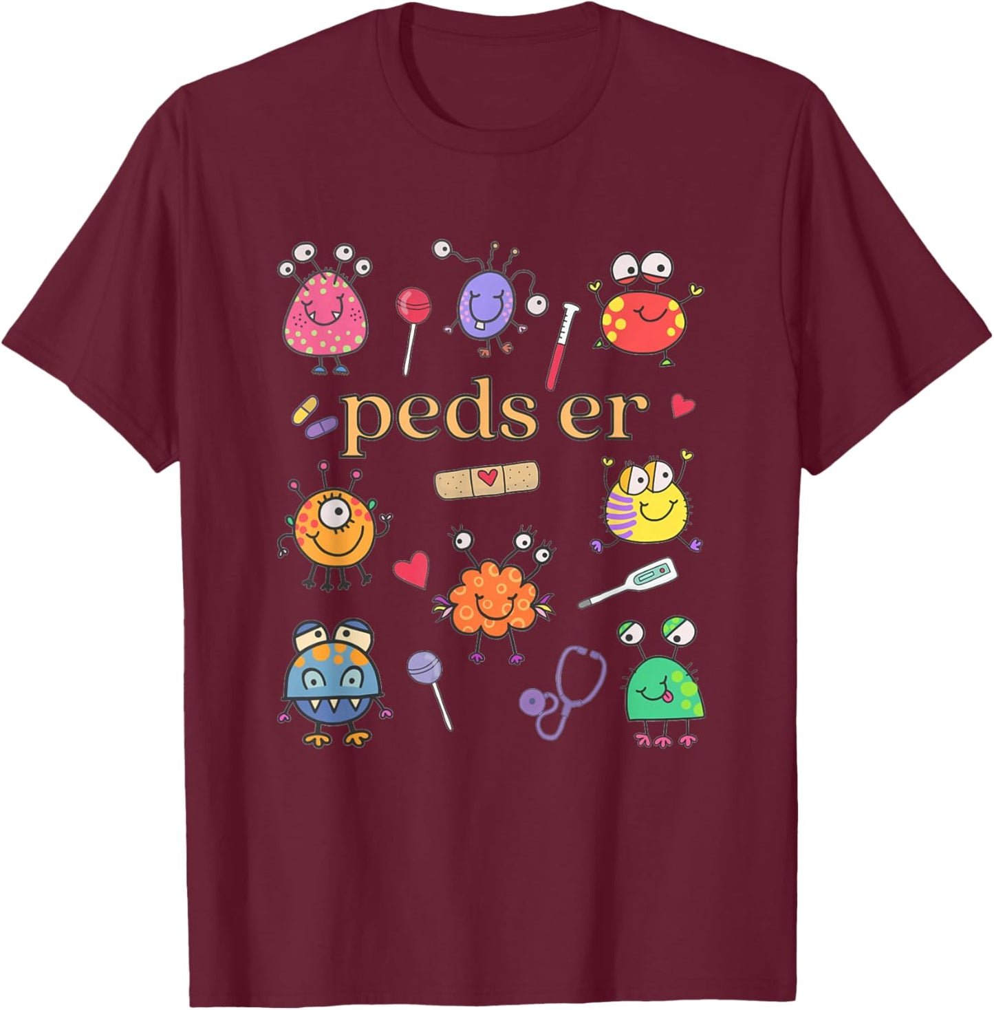 Pediatric ER Nurse Pediatric Emergency Peds Er PEDS Crew T-Shirt - T-Shirt | Maroon