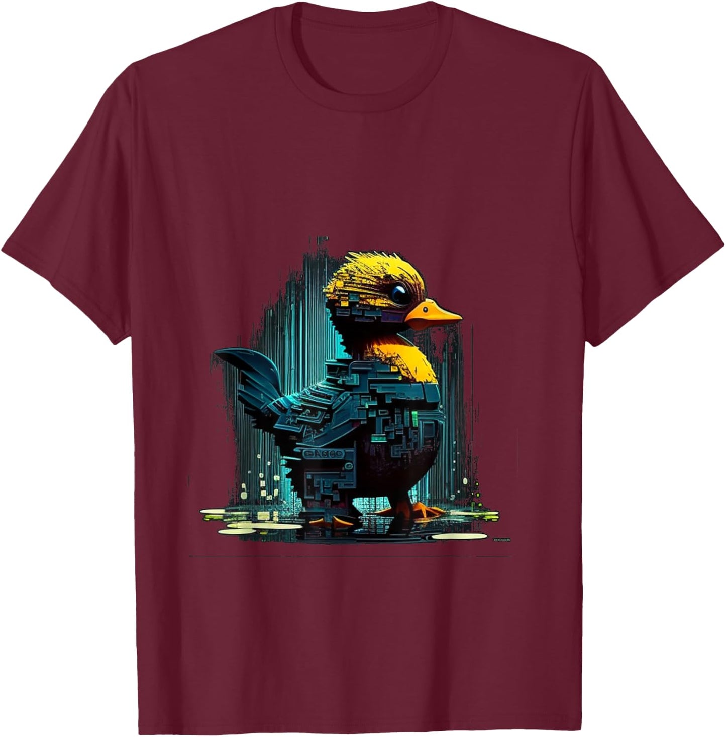 Cool cyber Duck T-Shirt - T-Shirt | Maroon