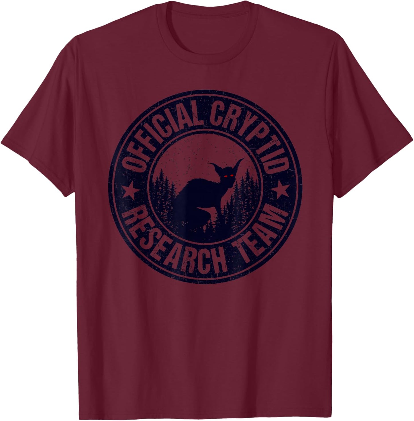Official Cryptid Research Team Cryptozoology El Chupacabra T-Shirt - T-Shirt | Maroon