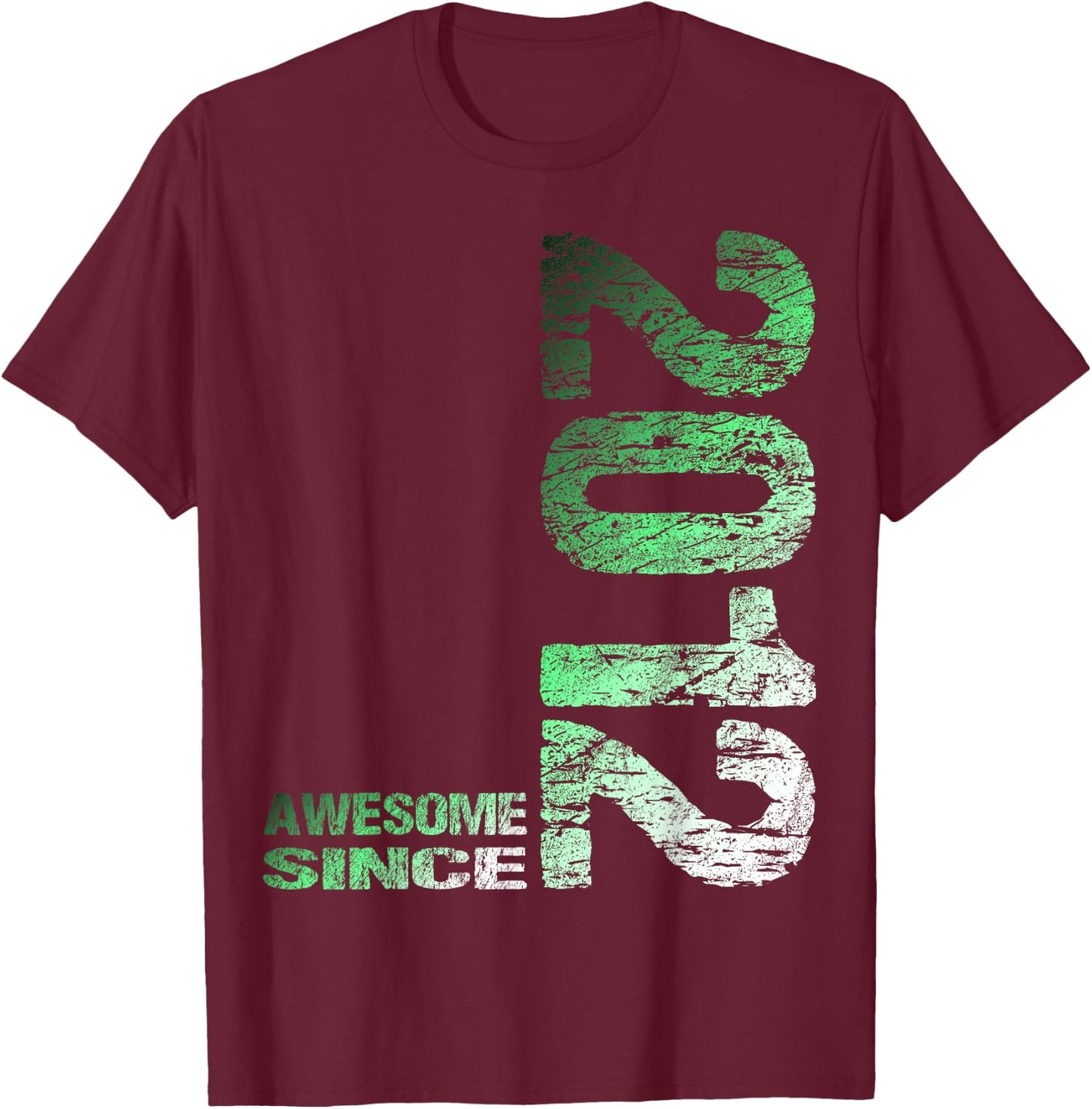 Awesome since 2012 14th Birthday T-Shirt - T-Shirt | Maroon