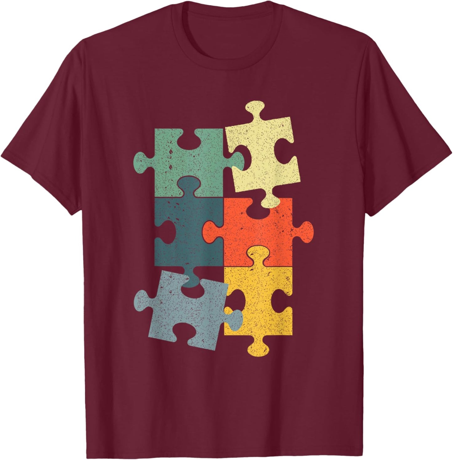 Cute Puzzle Piece Design Women Puzzler Jigsaw Puzzle T-Shirt - T-Shirt | Maroon