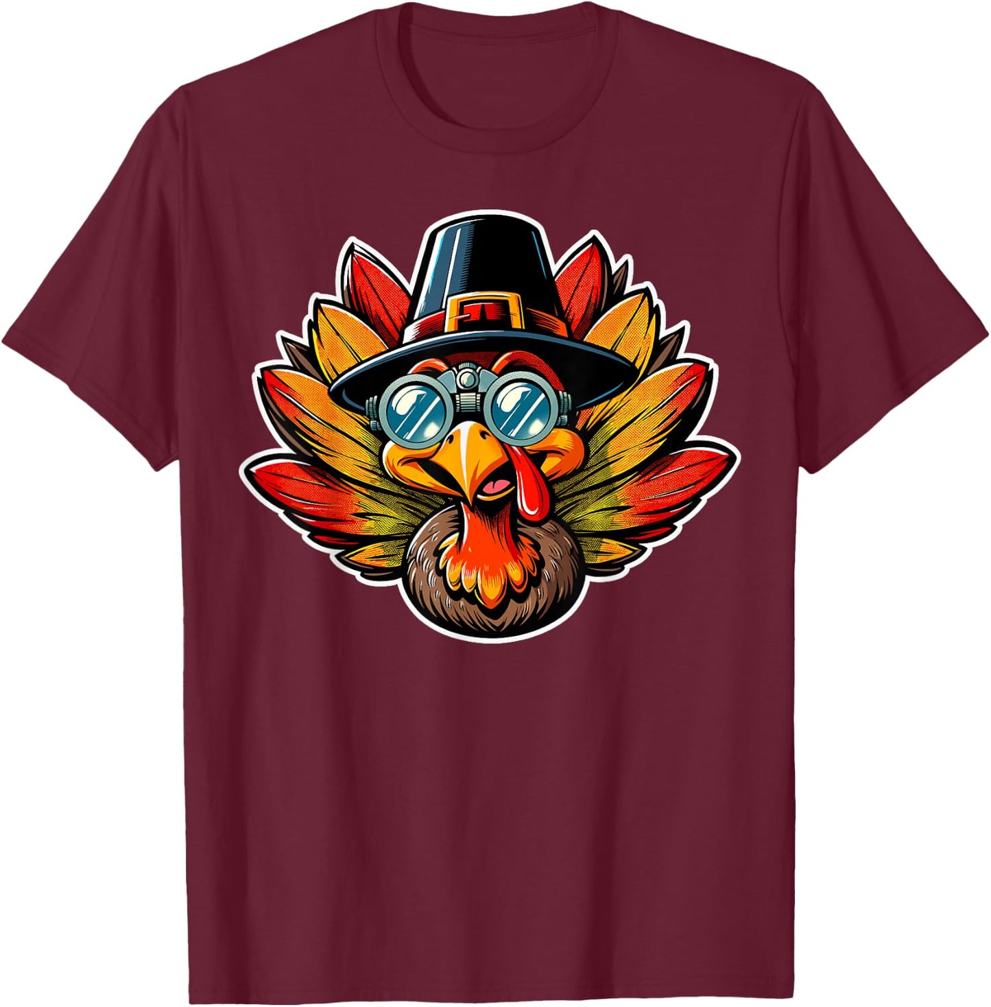 Optometry Thanksgiving Turkey Optometrist Eye Doctor Funny T-Shirt - T-Shirt | Maroon