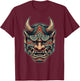Hannya Oni Mask Devil Yokai Japanese Demon Oni Mask T-Shirt - T-Shirt | Maroon