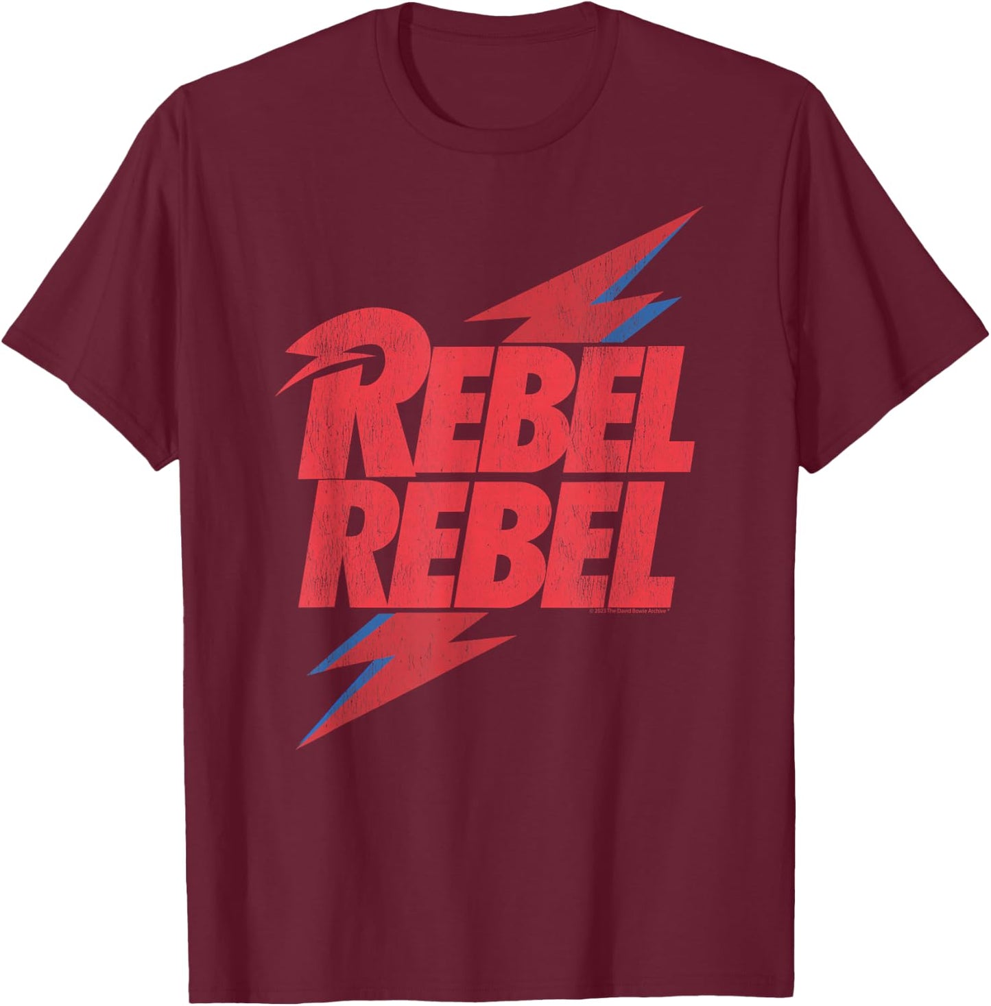 David Bowie Music Rock Distressed Rebel rebel T-Shirt - T-Shirt | Maroon