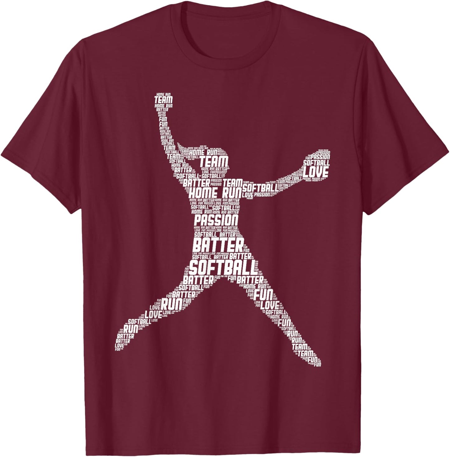 Softball Girls Women Kids T-Shirt - T-Shirt | Maroon