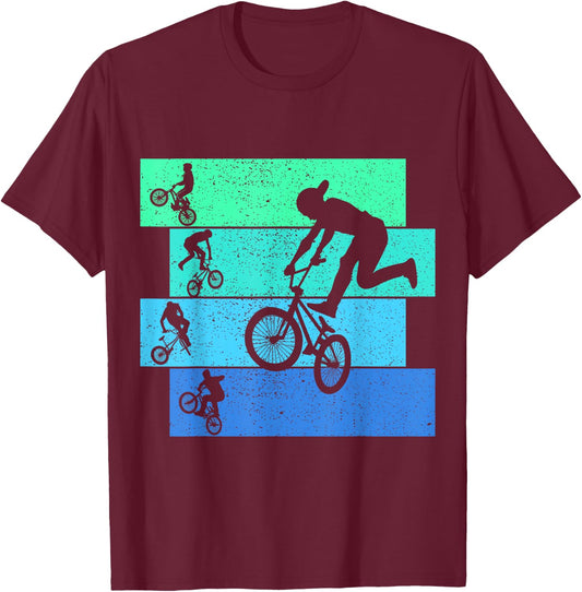 BMX Bike Bicycle Stunt Boys Kids T-Shirt - T-Shirt | Maroon