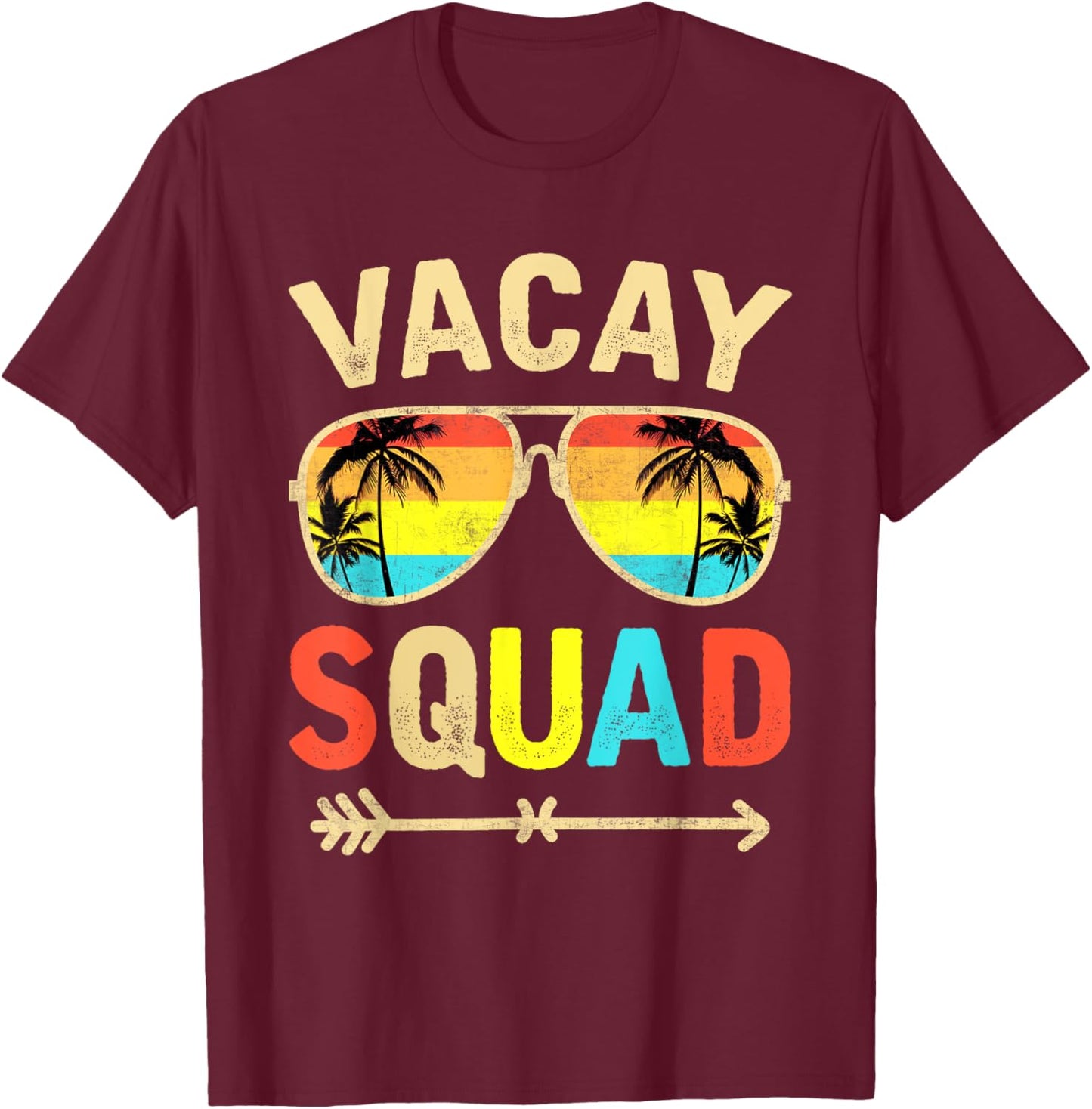 Vacay Squad Funny Beach Summer Vacation Family Matching Trip Women Girls Kids T-Shirt - T-Shirt | Maroon