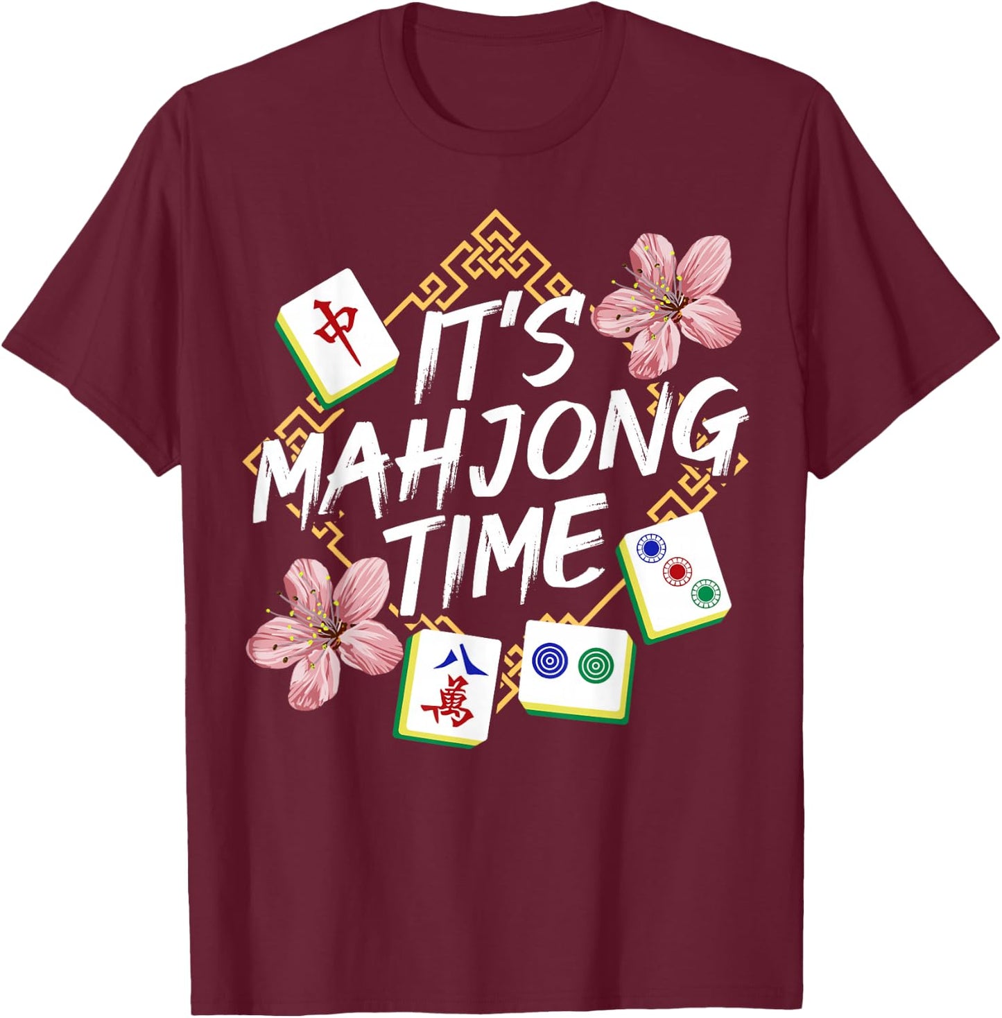 Mahjong Chinese Mahjong Player T-Shirt - T-Shirt | Maroon