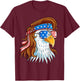 Eagle 4th of July American Flag - 4th July Mullet Patriotic T-Shirt - T-Shirt | Maroon