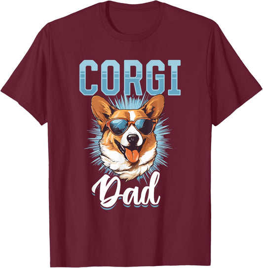 Pembroke Welsh Corgi - Corgi Dad T-Shirt - T-Shirt | Maroon