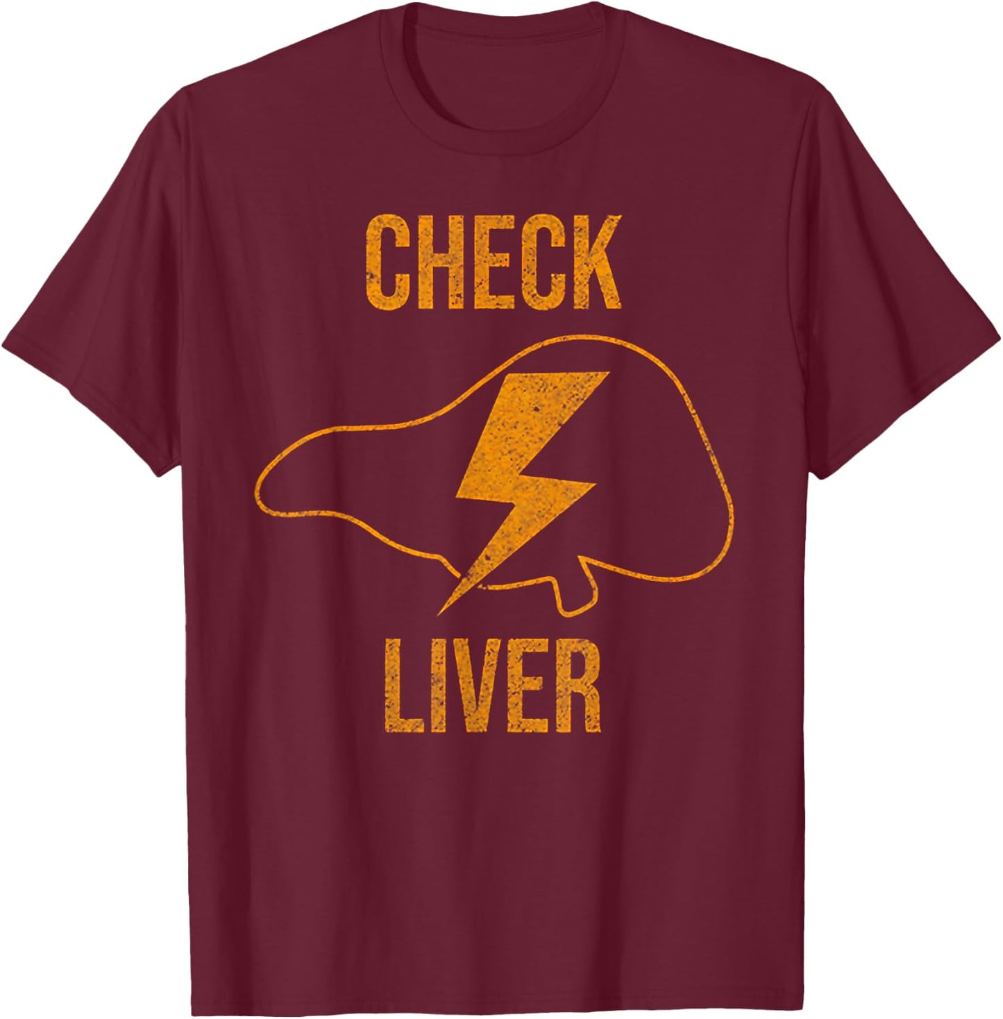 Check Liver T-Shirt - T-Shirt | Maroon