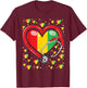 Stethoscope Heart Juneteenth Black History Heart Nurse T-Shirt - T-Shirt | Maroon
