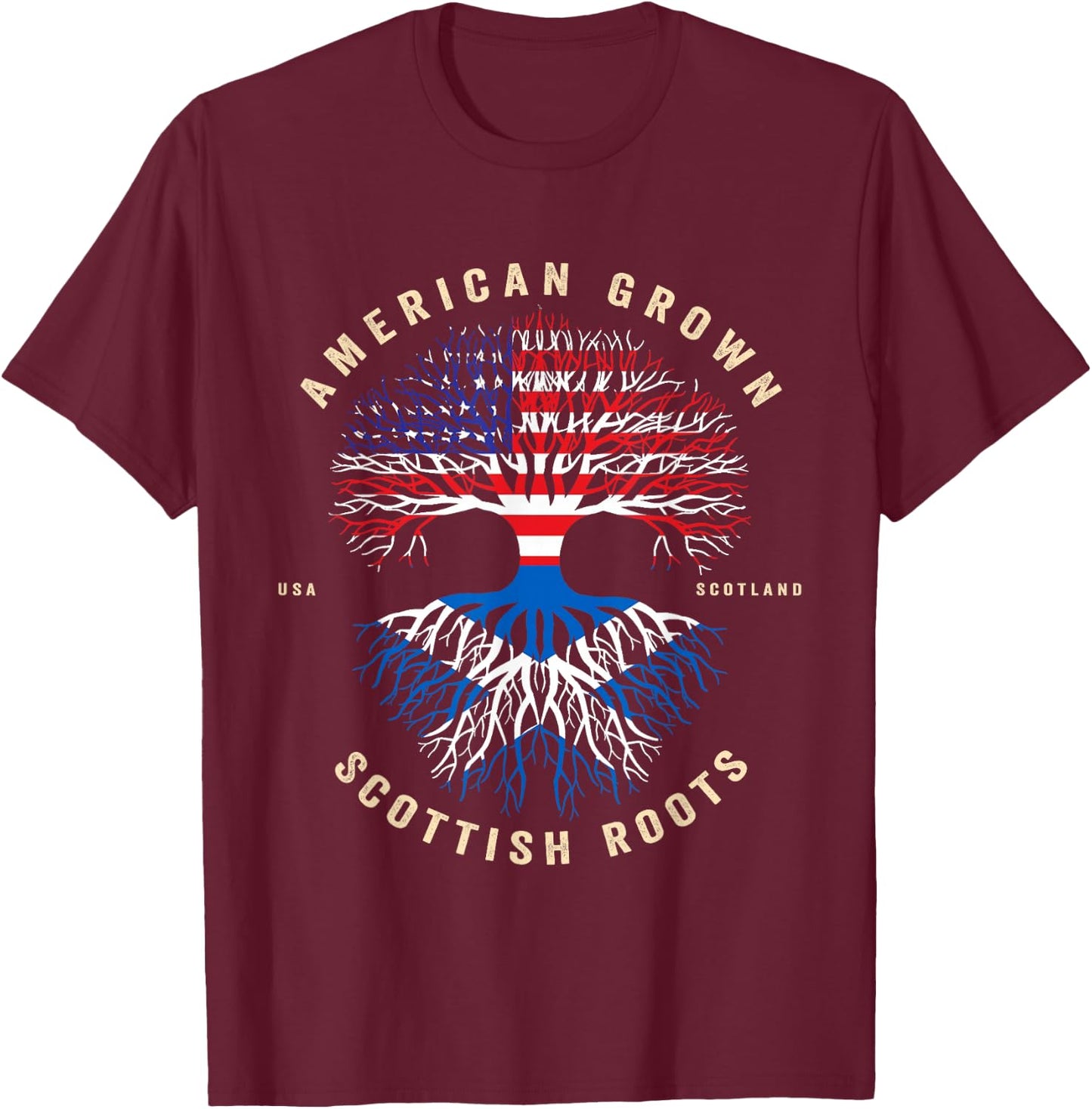 American Grown with Scottish Roots - It's My DNA Scotland T-Shirt - T-Shirt | Maroon