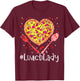 Most Likely To Christmas Be On The Nice Pizza Lunch Lady Funny Pink Heart Happy Valentine's Day 2023 for Couples, Valentine's Day Celebrators, -Adults, Short Sleeve, Black, Small T-Shirt - T-Shirt | Maroon