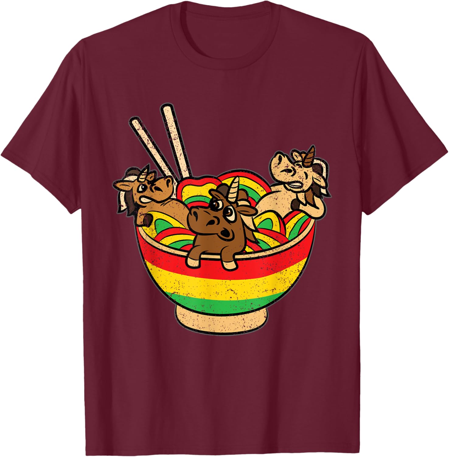 Ramen Lover Juneteenth Unicorn Black History African T-Shirt - T-Shirt | Maroon