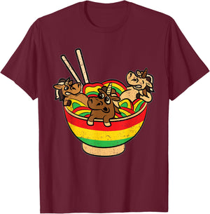 Ramen Lover Juneteenth Unicorn Black History African T-Shirt - T-Shirt | Maroon