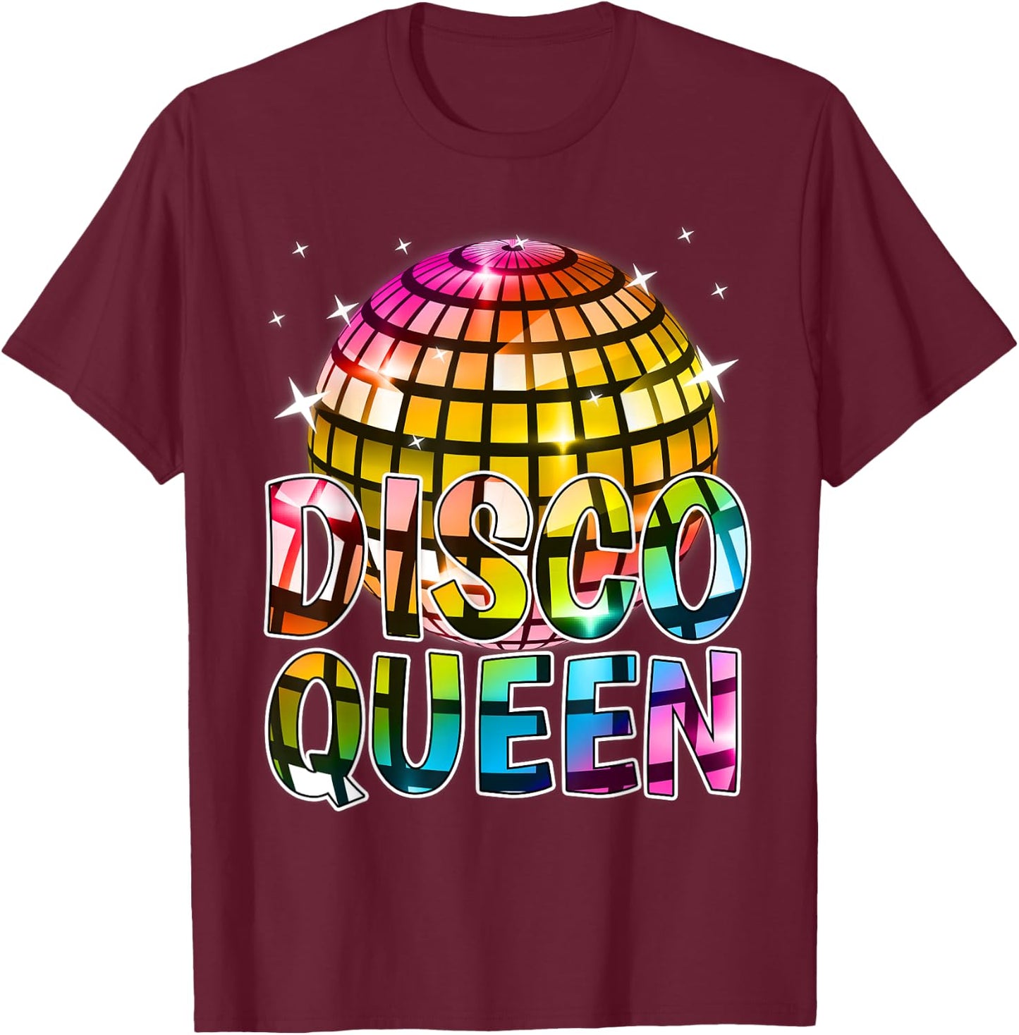 Disco Queen Reunion Best Friend Party Birthday Queen Squad T-Shirt - T-Shirt | Maroon