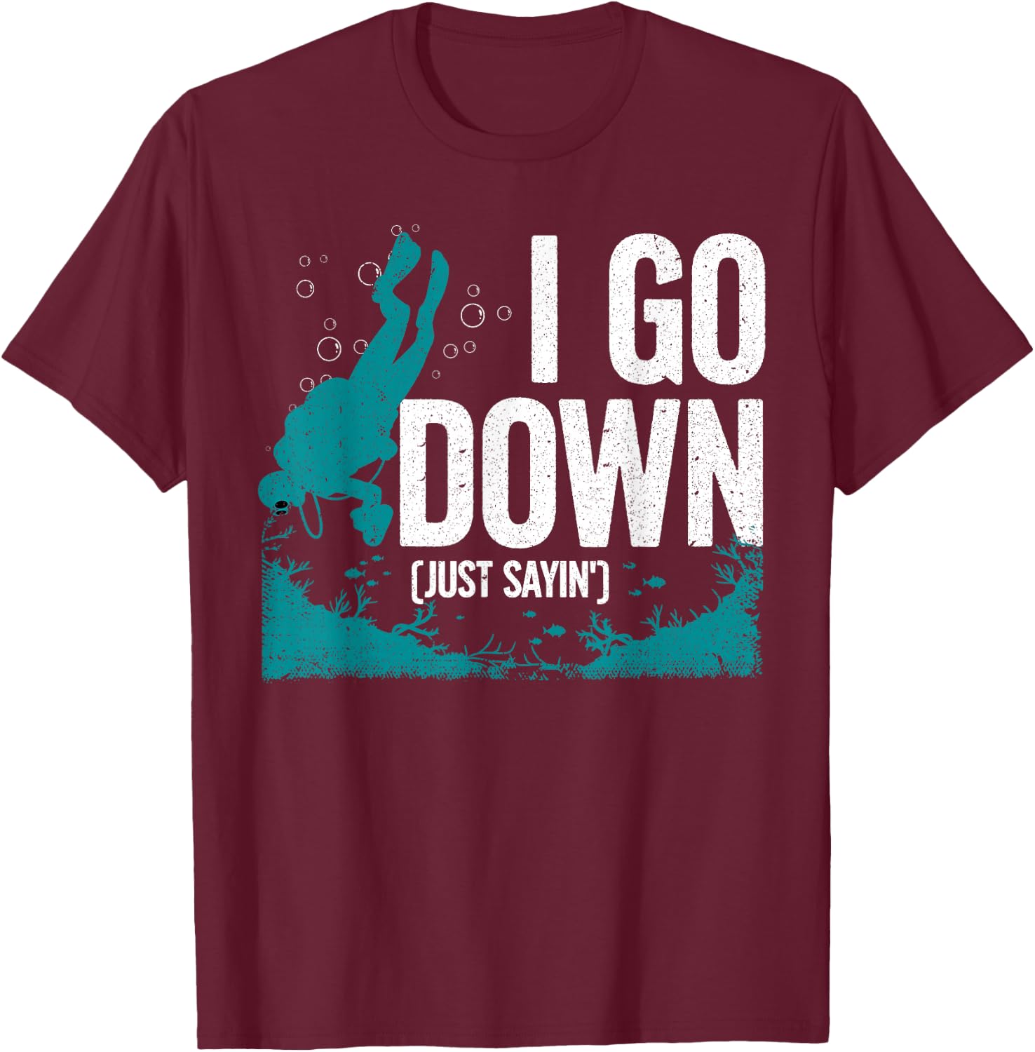 Cute Scuba Diving Design Women Diving Scuba Diver T-Shirt - T-Shirt | Maroon