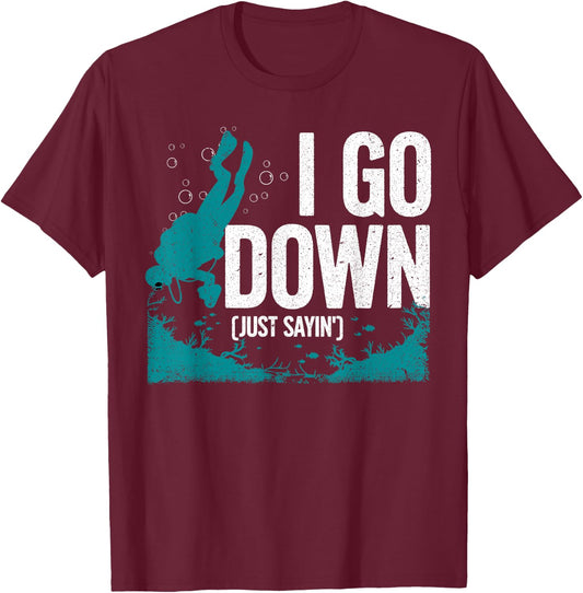 Cute Scuba Diving Design Women Diving Scuba Diver T-Shirt - T-Shirt | Maroon
