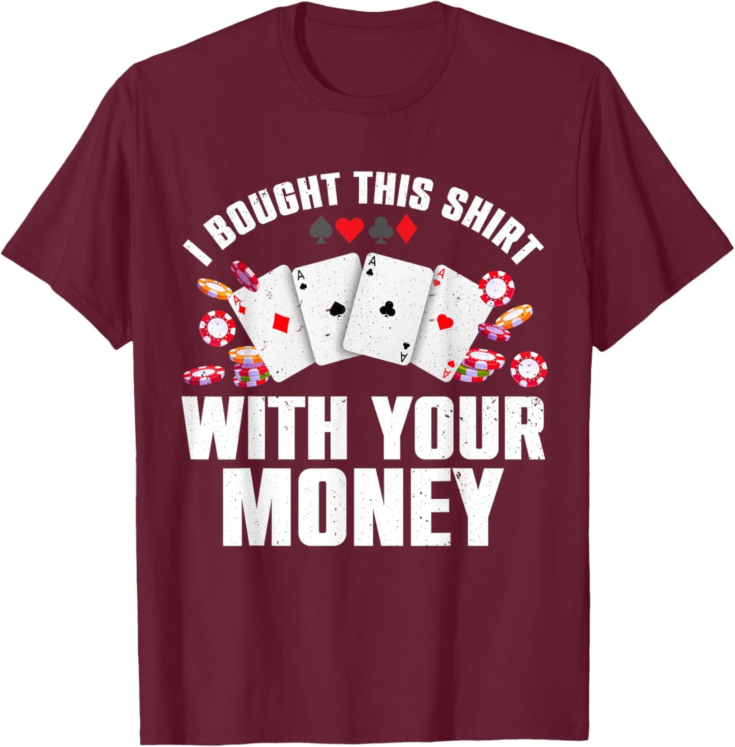 Cute Poker Lover Women Card Casino Player Gambler T-Shirt - T-Shirt | Maroon
