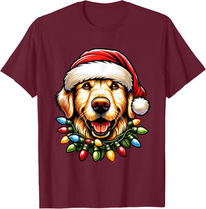 Dog Owner Xmas Men Women Favorite Golden Retriever Christmas T-Shirt - T-Shirt | Maroon
