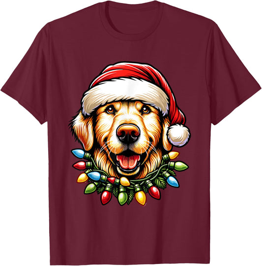 Dog Owner Xmas Men Women Favorite Golden Retriever Christmas T-Shirt - T-Shirt | Maroon