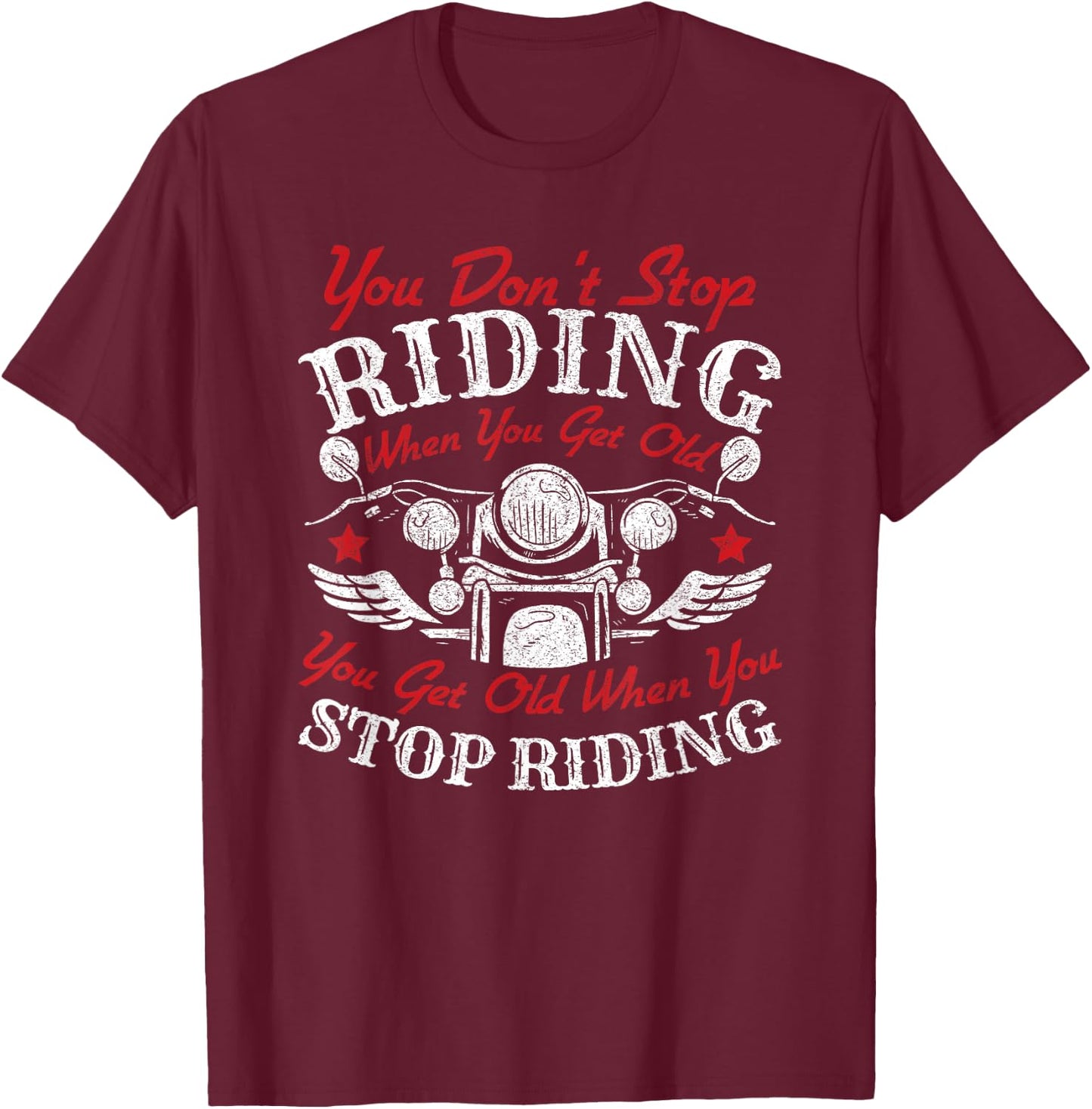 Motorcycle Men Motorbike Rider Biker T-Shirt - T-Shirt | Maroon