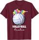 Proud Volleyball Aunt Tie Dye Volleyball Auntie T-Shirt - T-Shirt | Maroon