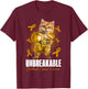 Unbreakable Childhood Cancer Awareness Fighter Cat Boxing T-Shirt - T-Shirt | Maroon