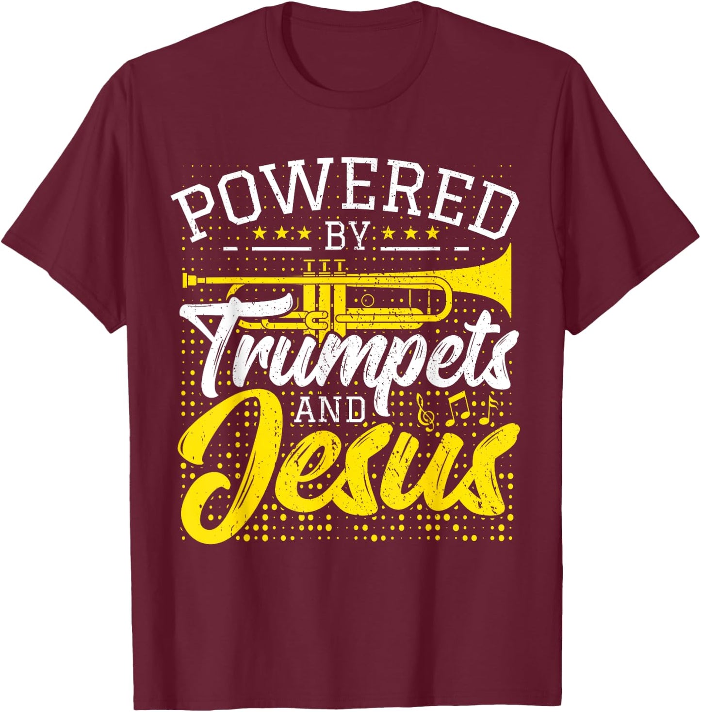Christian Trumpet Player Jesus Christ Church Trumpeter T-Shirt - T-Shirt | Maroon