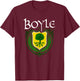 Boyle Surname Irish Clan Tartan Badge Ireland T-Shirt - T-Shirt | Maroon