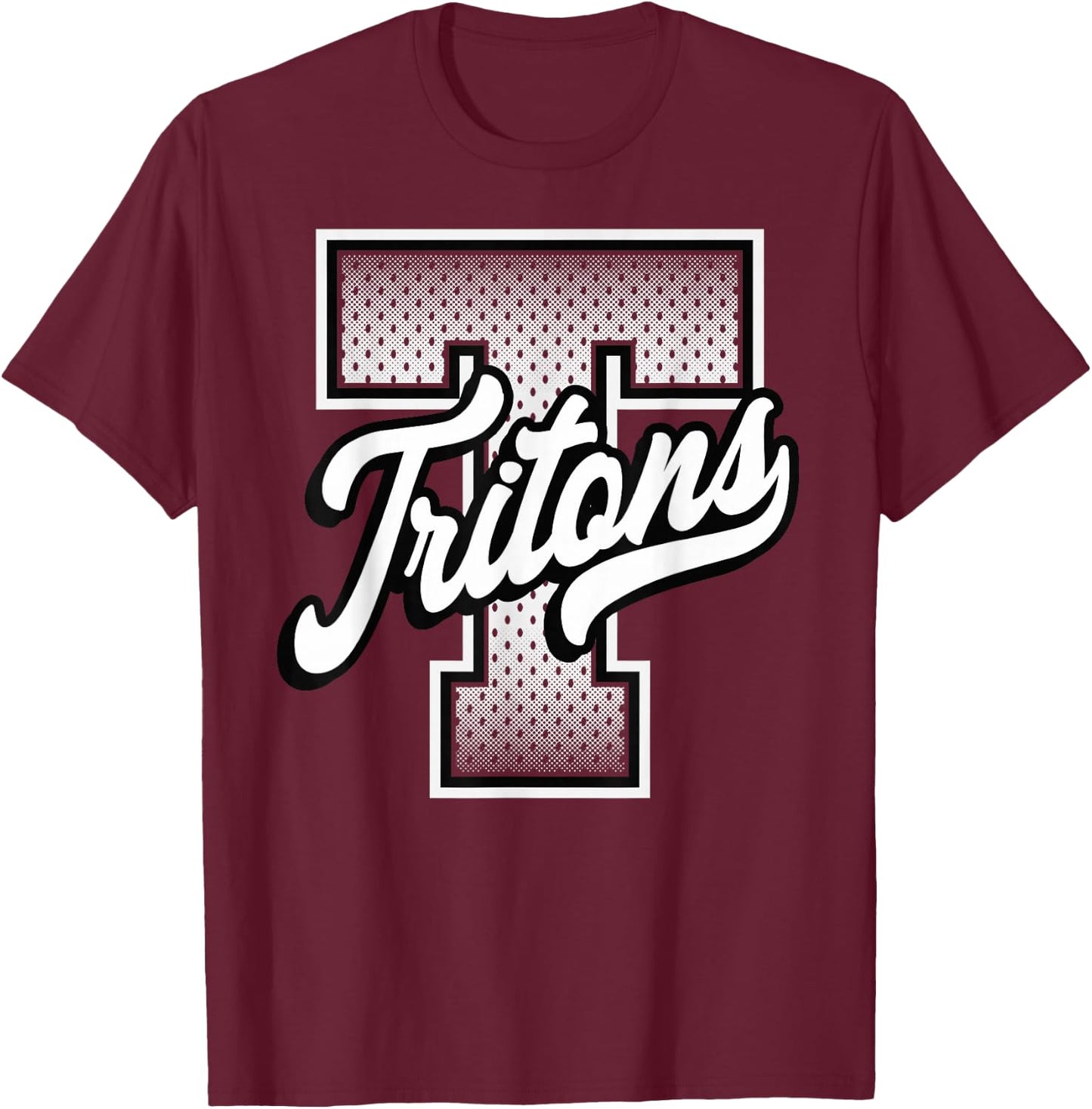 Tritons Win Football Baseball Basketball Co. -Adults Black Vintage Baseball T-Shirt - T-Shirt | Maroon