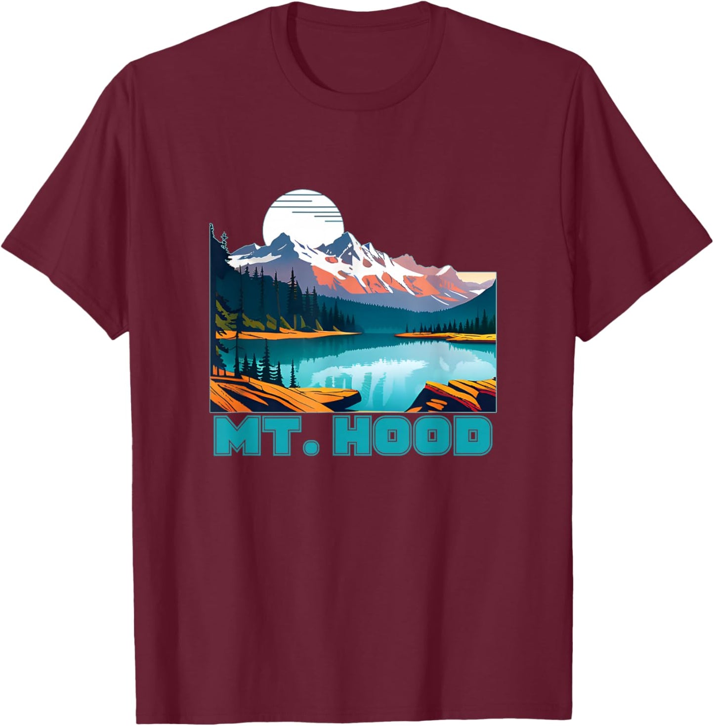 Mt. Hood Souvenir Apparel - Retro Vintage Mt. Hood T-Shirt - T-Shirt | Maroon