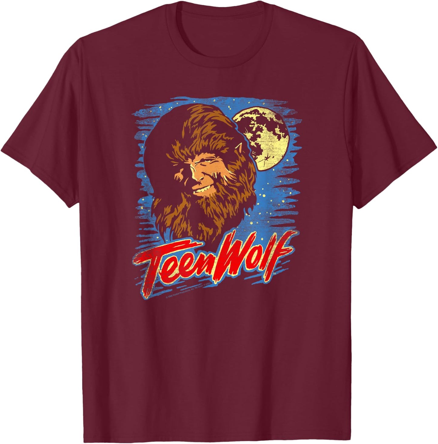 Teen Wolf Moon Wolf T-Shirt - T-Shirt | Maroon