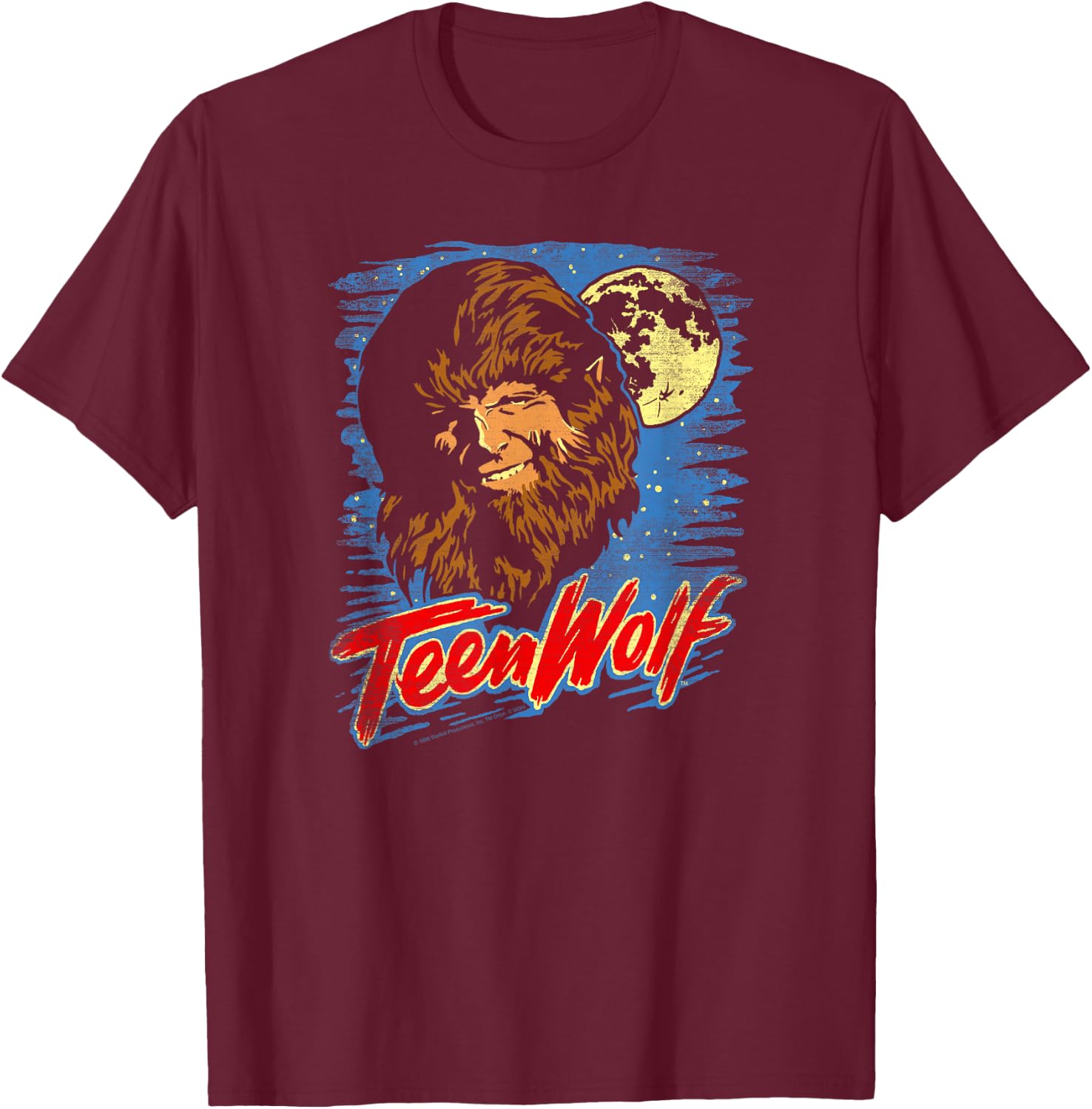 Teen Wolf Moon Wolf T-Shirt - T-Shirt | Maroon