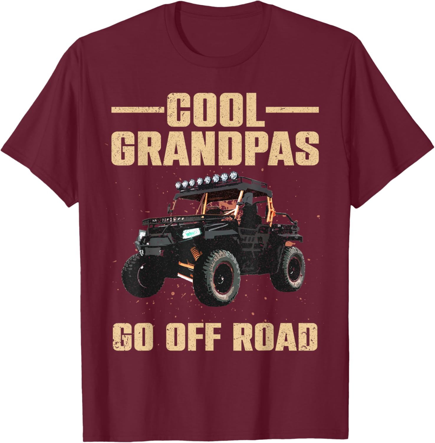 Cool SxS Design For Grandpa Men Off Road Ride UTV SxS Riding T-Shirt - T-Shirt | Maroon