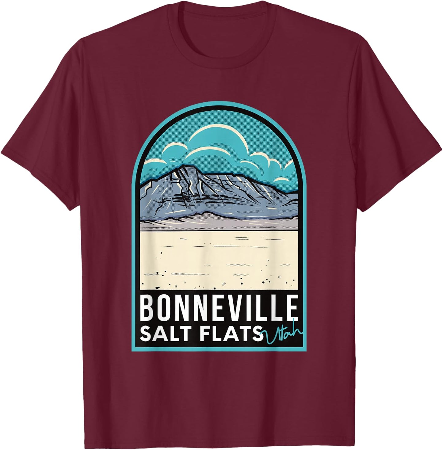 Bonneville Salt Flats Utah T-Shirt - T-Shirt | Maroon