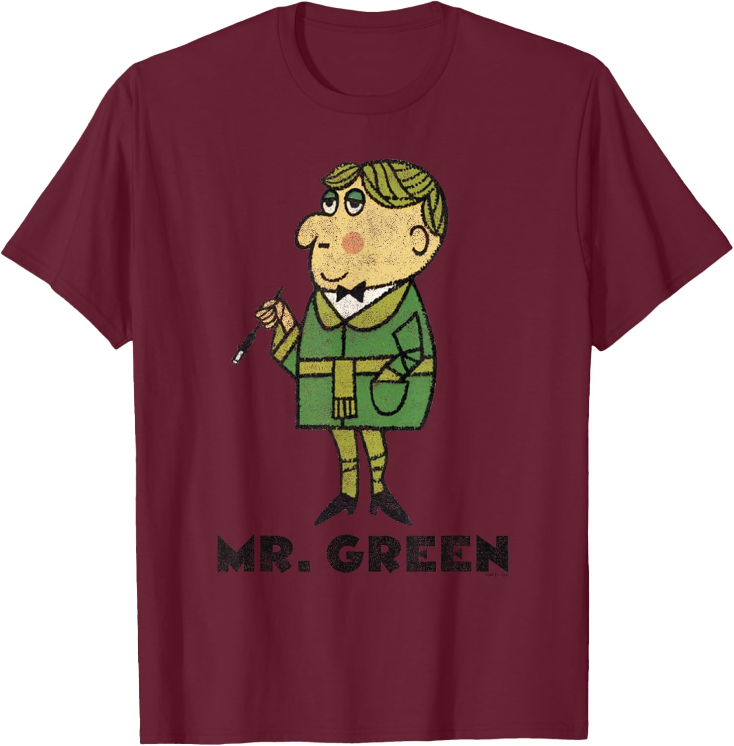 Clue Retro Mr. Green Portrait T-Shirt - T-Shirt | Maroon