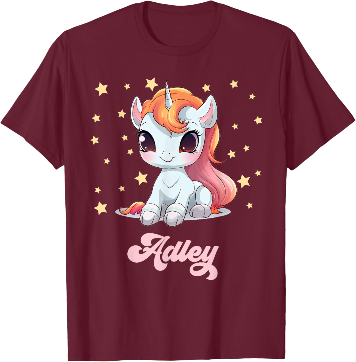 Adley Merch Unicorn Design T-Shirt - T-Shirt | Maroon