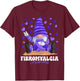 Fibromyalgia Awareness Month Purple Ribbon Gnome T-Shirt - T-Shirt | Maroon