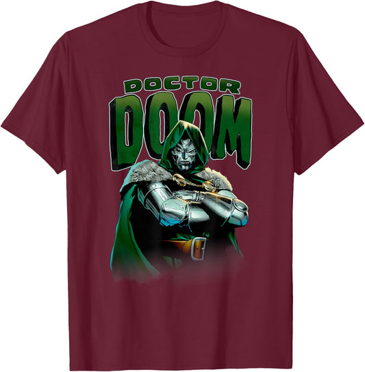 Marvel Fantastic Four Doctor Doom Crossed Arms Portrait T-Shirt - T-Shirt | Maroon