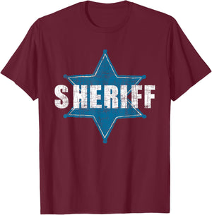 Sheriff - Law Enforcement Personnel Police Blue Line Support T-Shirt - T-Shirt | Maroon