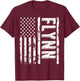 Flynn Last Name Funny Surname Team Flynn Family Reunion T-Shirt - T-Shirt | Maroon