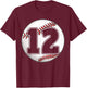 Birthday Boy 12 Baseball 12th Birthday Baseball Player T-Shirt - T-Shirt | Maroon