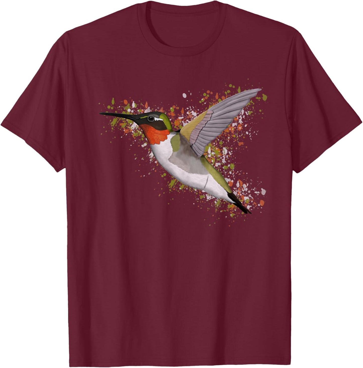 Ruby Throated Hummingbird Bird Birder Birdlover Birdwatcher T-Shirt - T-Shirt | Maroon