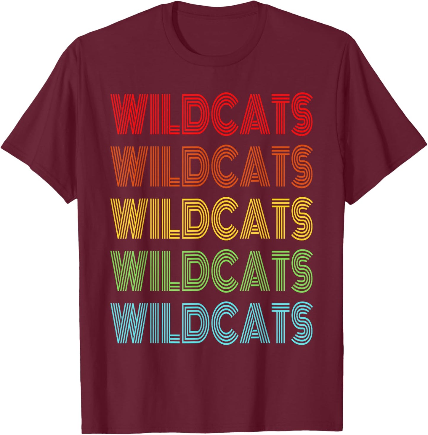 Retro Vintage Wildcats School Sports Fan Team Spirit T-Shirt - T-Shirt | Maroon