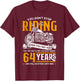 Don't Stop Riding When You Get Old Motorcycle 64th Birthday T-Shirt - T-Shirt | Maroon