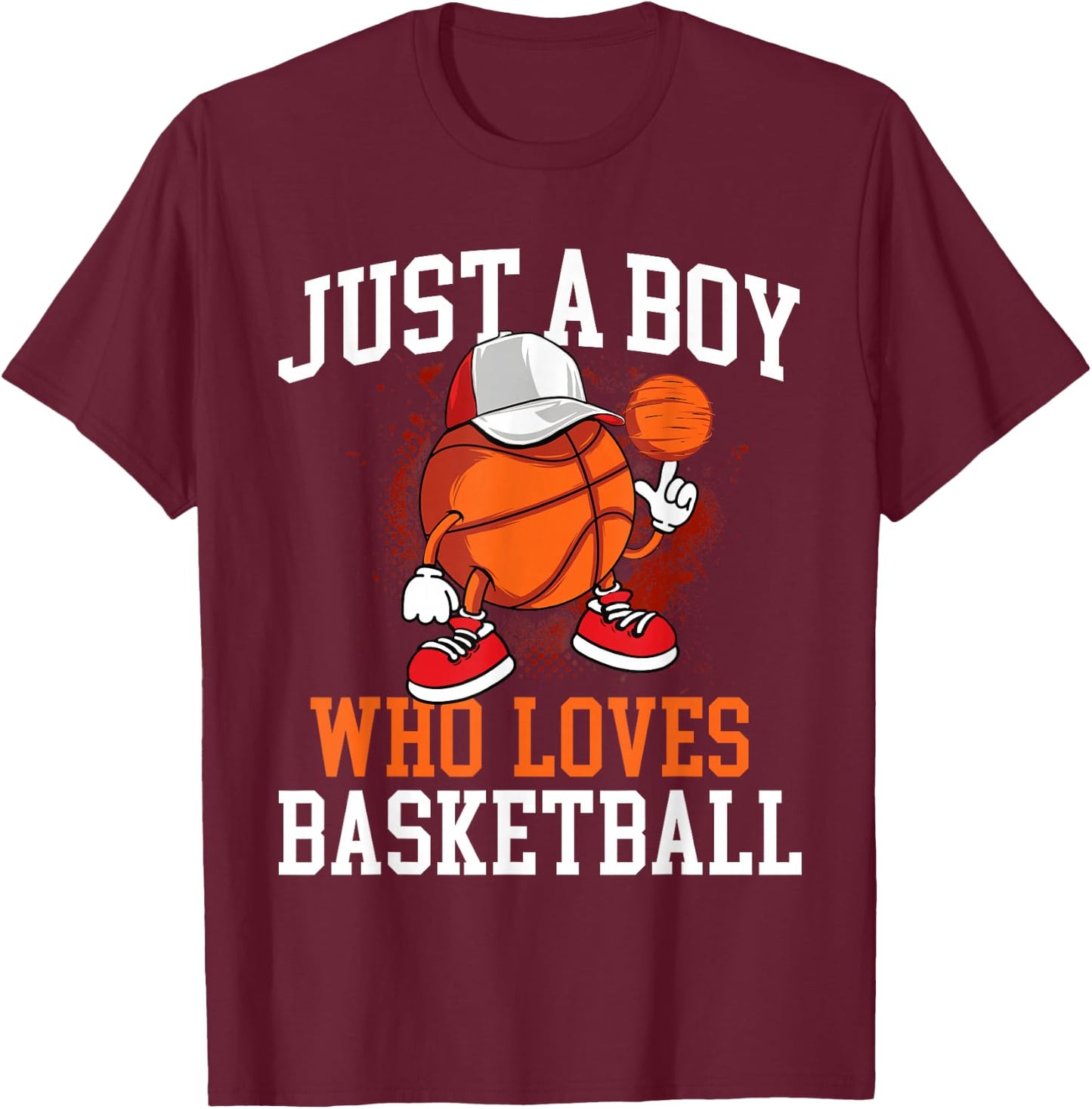 Just A Boy Who Loves Basketball - Player Hoops Small T-Shirt - T-Shirt | Maroon